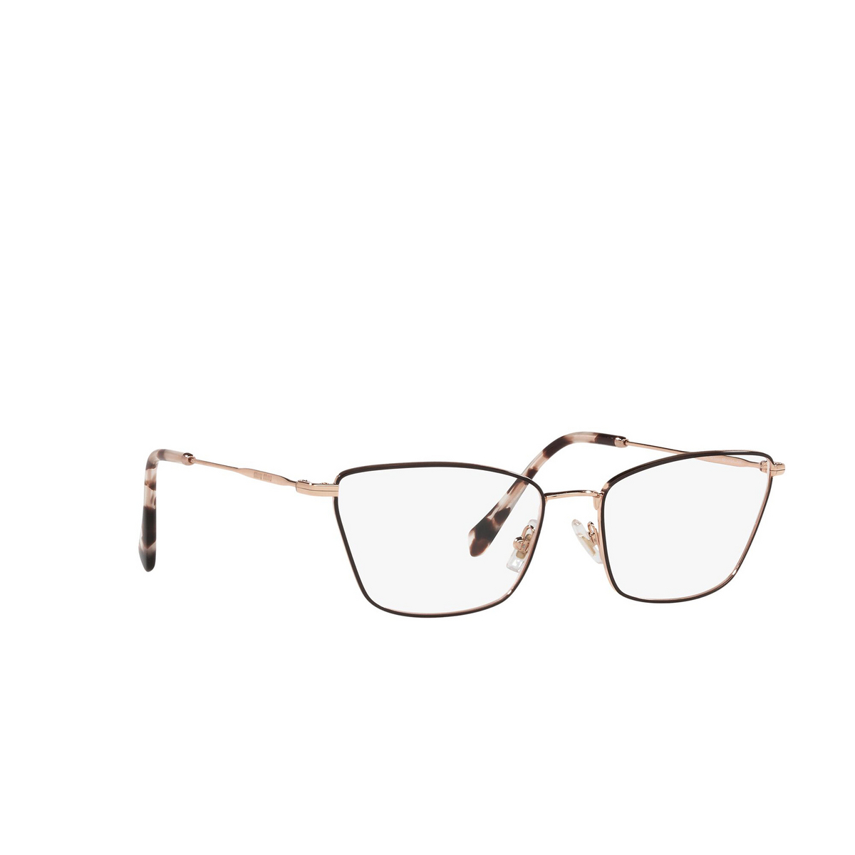 Miu Miu® Cat-eye Eyeglasses: MU 52SV color Brown 3311O1 - three-quarters view.