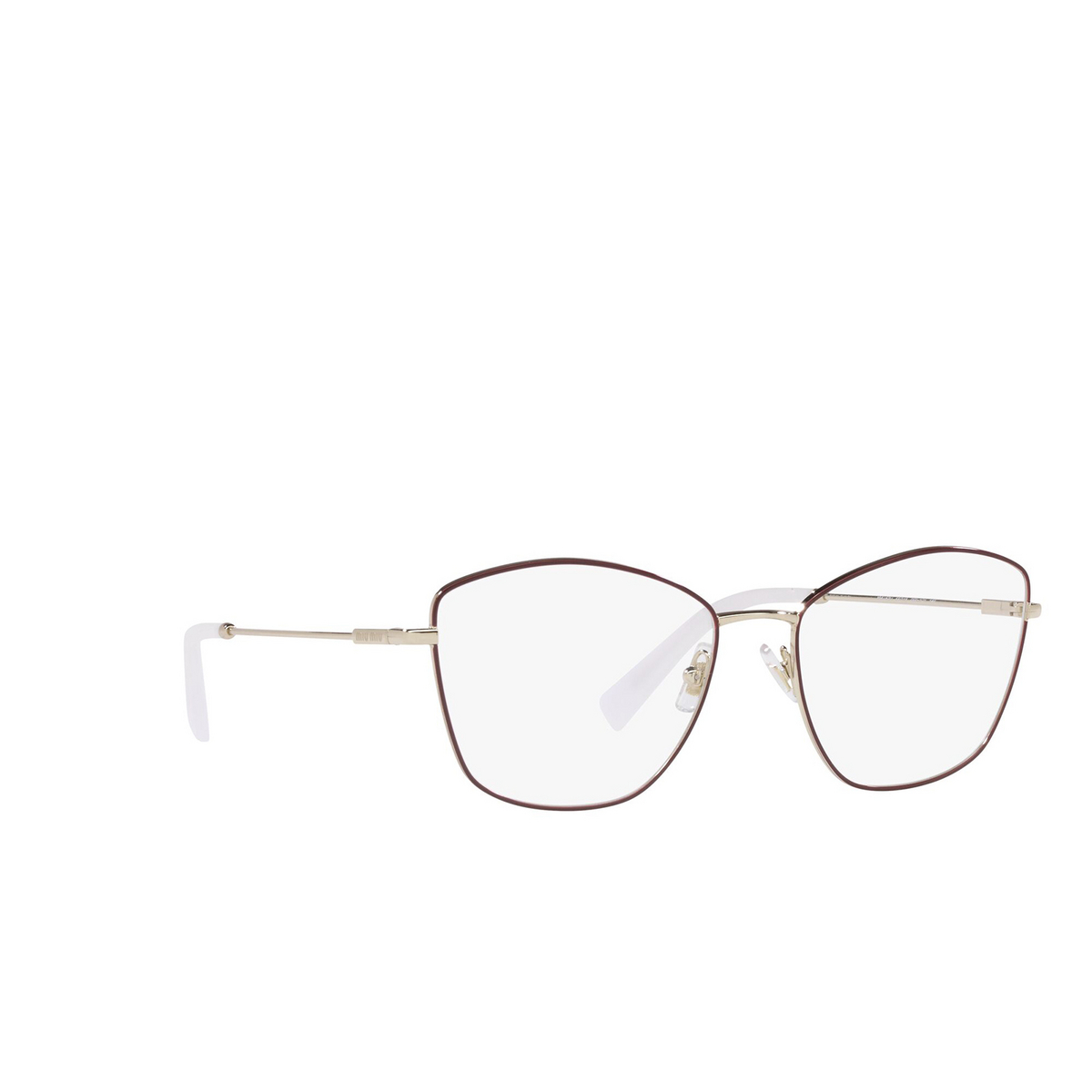 Miu Miu® Butterfly Eyeglasses: MU 52UV color Bordeaux 09X1O1 - three-quarters view.
