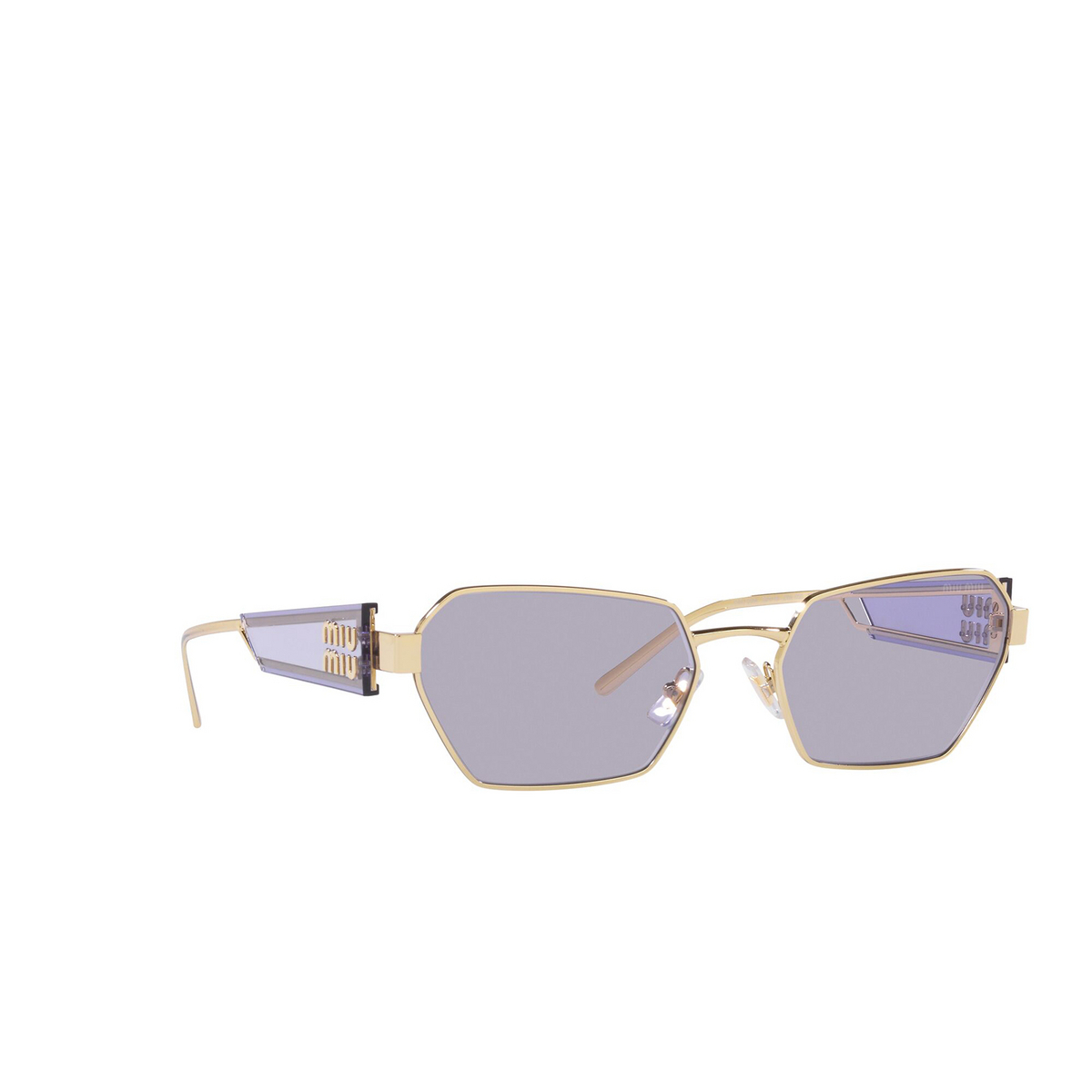 Miu Miu® Irregular Sunglasses: MU 53WS color Pale Gold ZVN05S - three-quarters view.