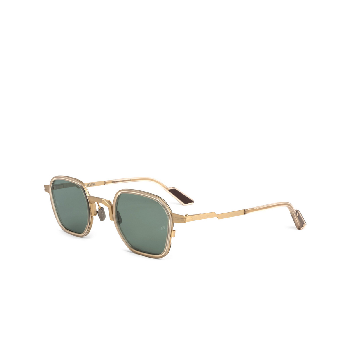 Movitra RICHARD Sunglasses GOLD SAND GREEN Light Gold & Crystal Sand - three-quarters view