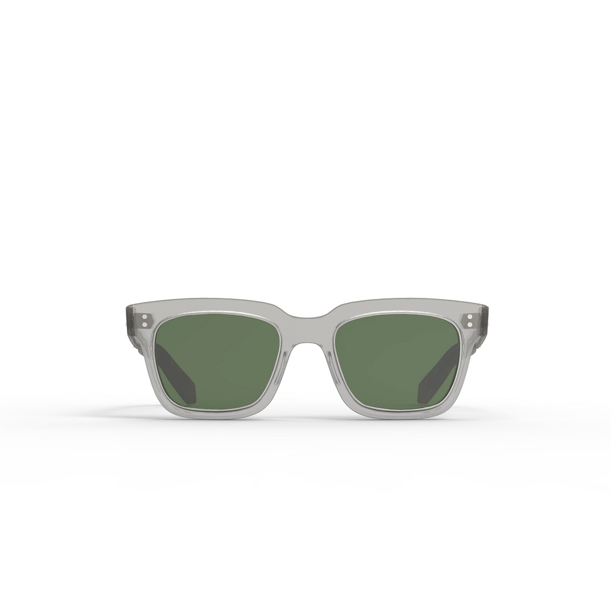 Mr. Leight® Square Sunglasses: Arnie S color Grey Crystal-matte Platinum/green Grycry-mplt/grn - front view.
