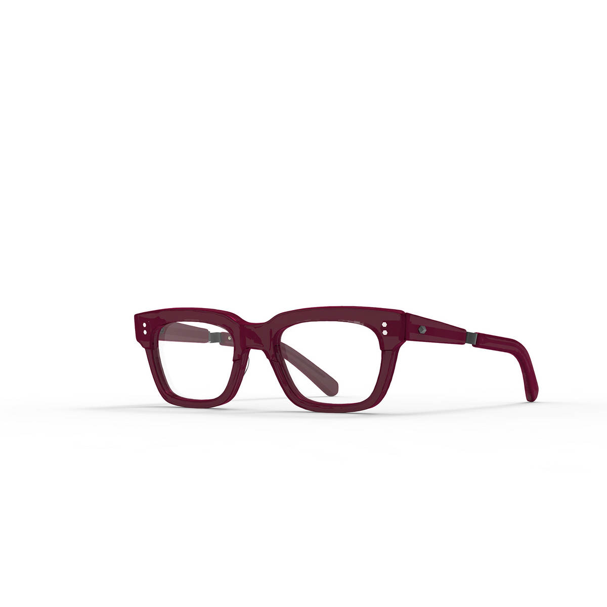 Mr. Leight® Square Eyeglasses: Ashe C color Roxbury-gunmetal Rxbry-gm - three-quarters view.