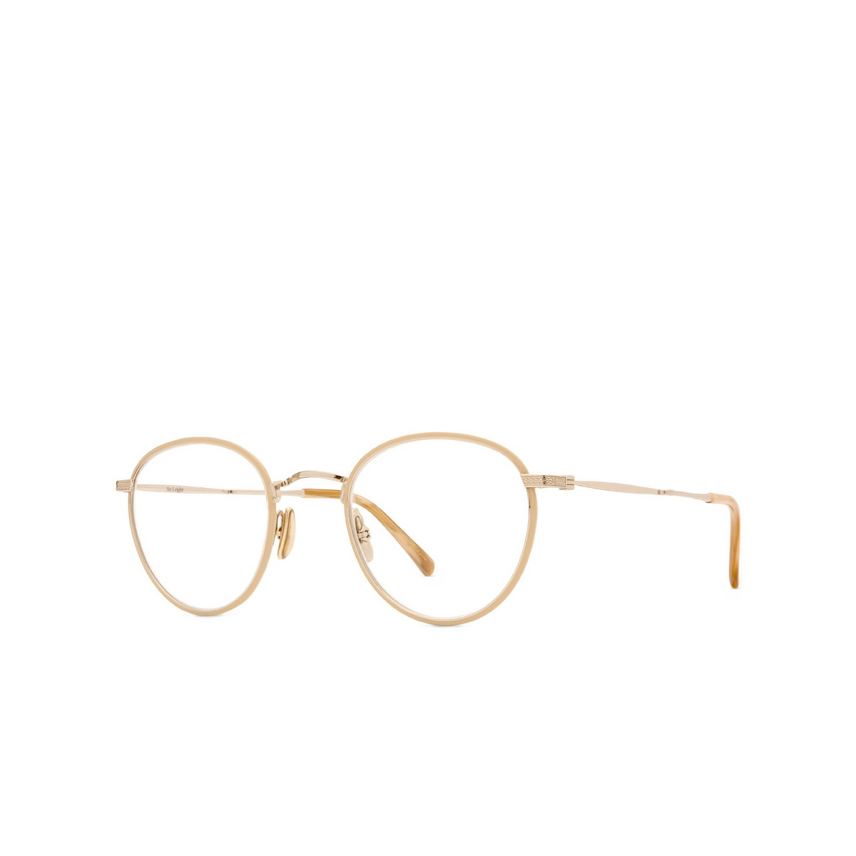 Mr. Leight CARLYLE C Eyeglasses IV-12KG Ivory-12K White Gold - three-quarters view