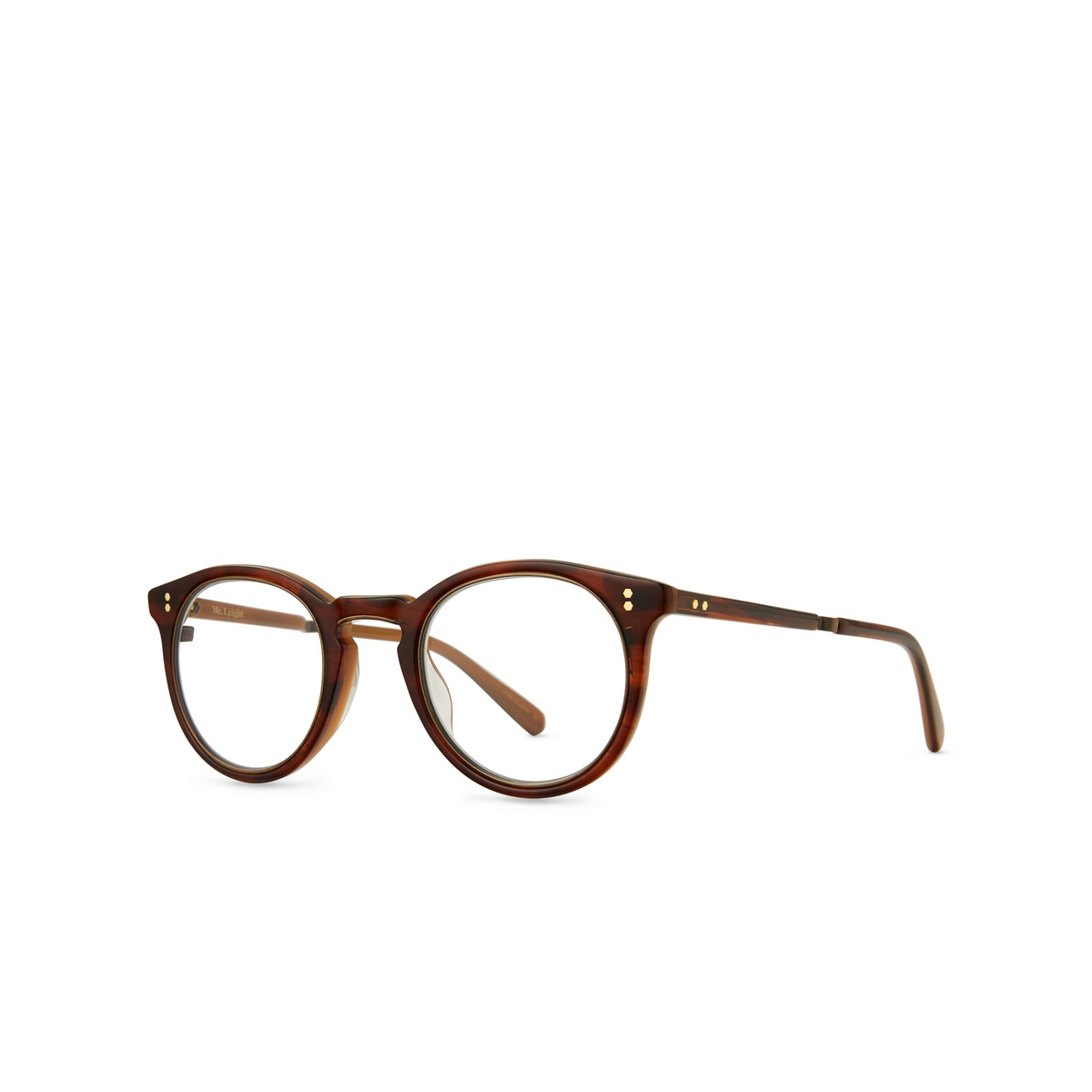 Mr. Leight CROSBY C Eyeglasses HLA-ATG Honey Laminate-Antique Gold - three-quarters view