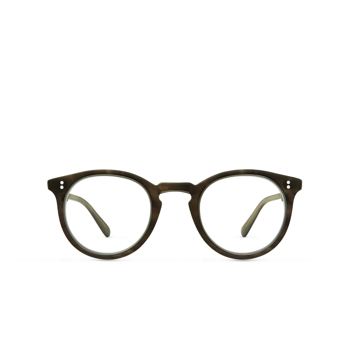 Mr. Leight CROSBY C Eyeglasses MOLA-PW Matte Olive Laminate-Pewter - front view