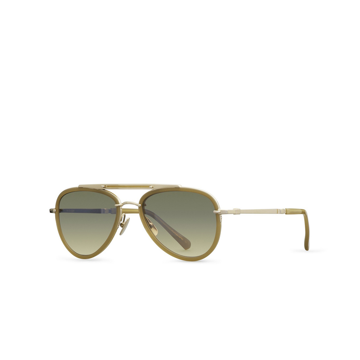 Mr. Leight DOHENY SL Sunglasses 12KWG-CRSC/PLM 12K White Gold-Crescent - three-quarters view