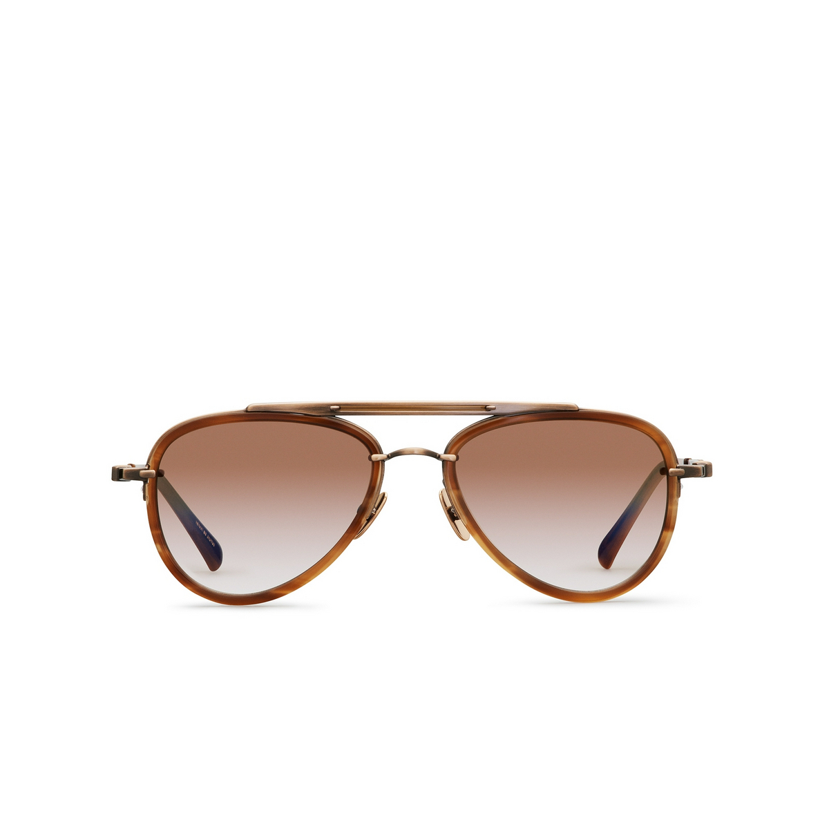 Mr. Leight DOHENY SL Sunglasses ATG-BW/CYN Antique Gold-Beachwood - front view