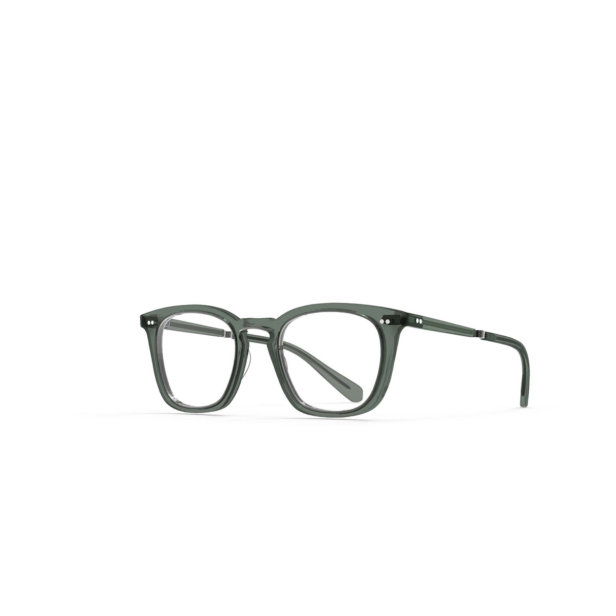 Mr. Leight® Square Eyeglasses: Getty Ii C color Grey Sage-pewter Grys-pw - three-quarters view.