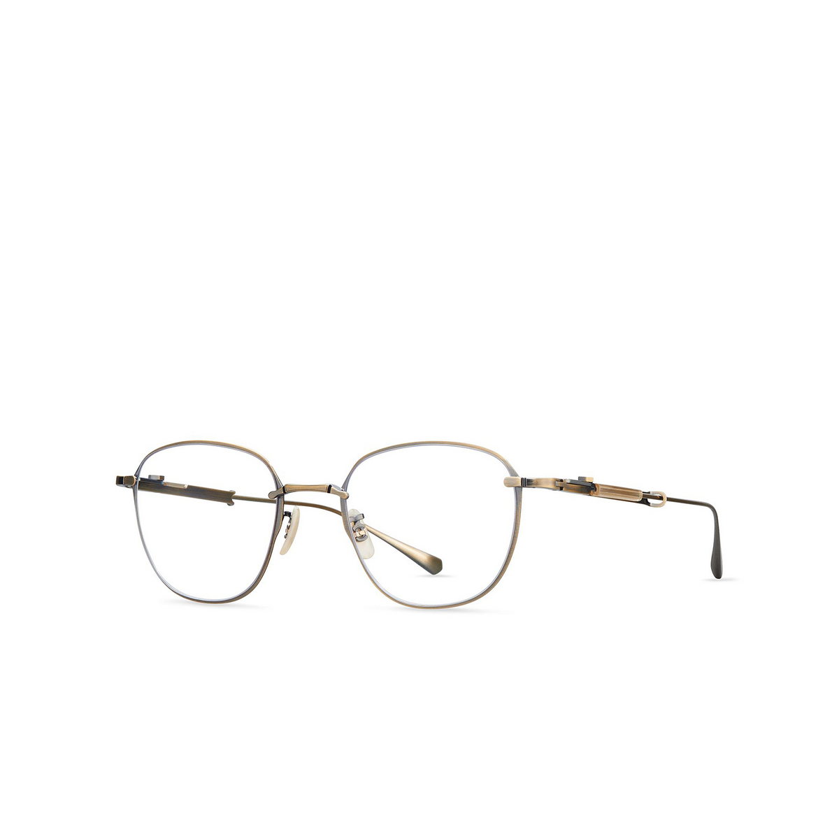 Mr. Leight GRIFFITH CL Eyeglasses ATSG-SMT Antique Silver Gold-Summit - three-quarters view