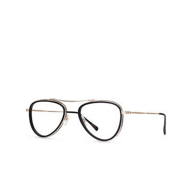 Mr. Leight ICHI C Eyeglasses mbk-12kwg-mbk matte black-12k white gold-matte black - three-quarters view