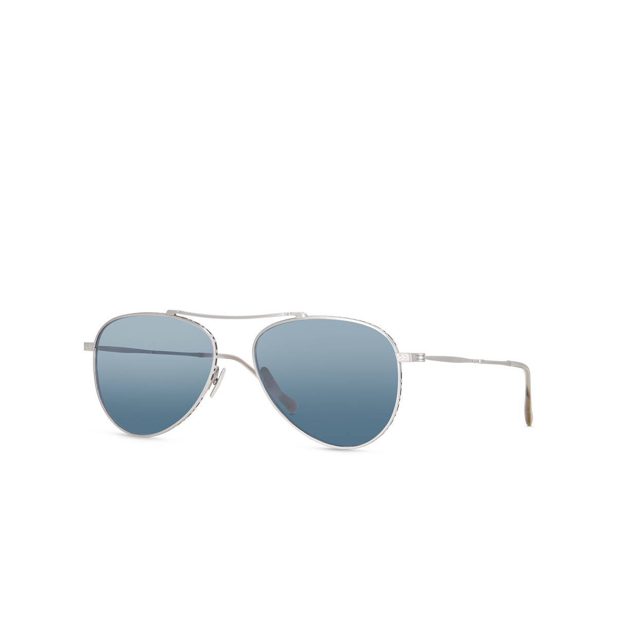 Mr. Leight ICHI S Sunglasses ANTPLT-GW/BLUM Antique Platinum-Greywood - three-quarters view
