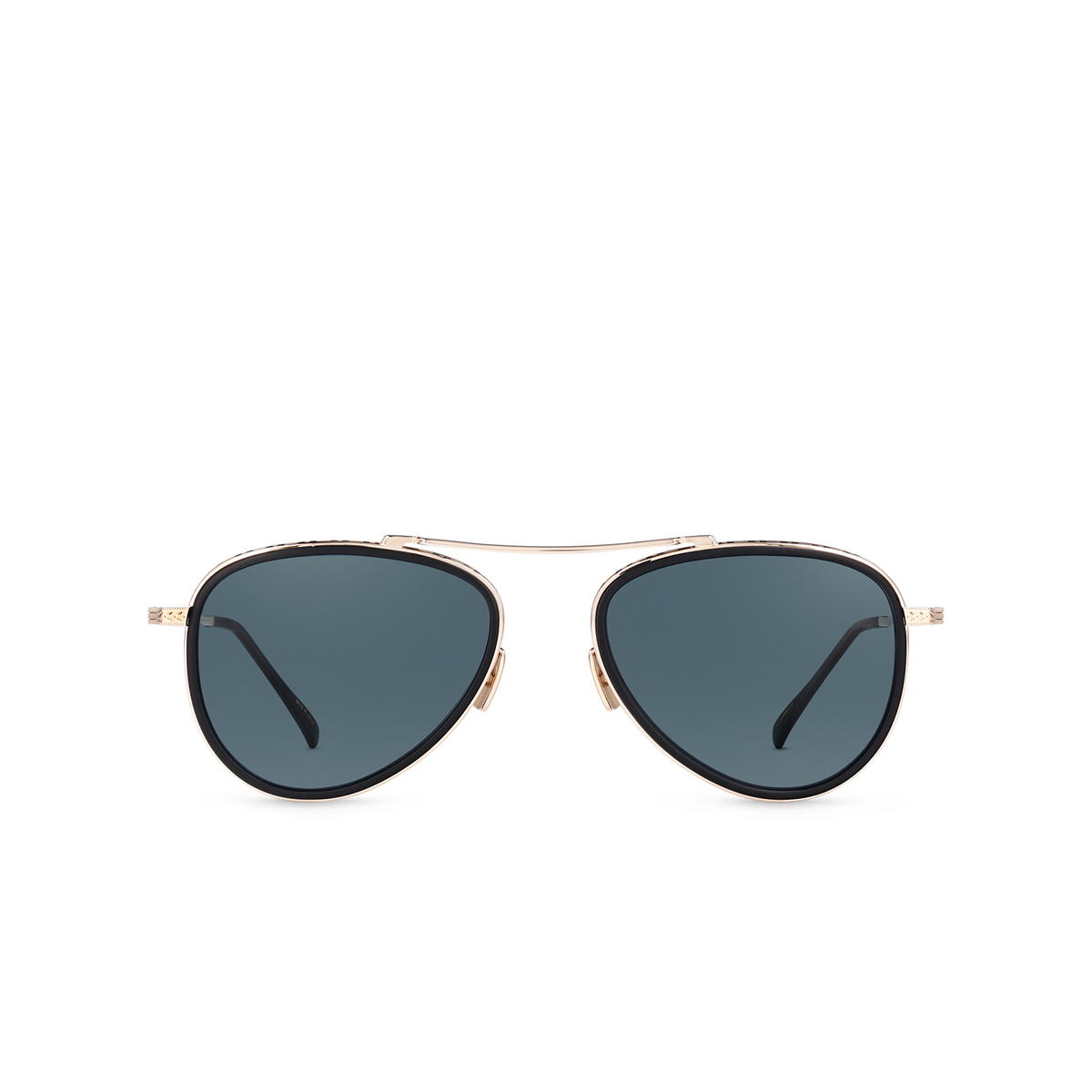 Mr. Leight ICHI S Sunglasses MBK-12KWG-MBK/OCNGLSSPLR Matte Black-12K White Gold-Matte Black - front view
