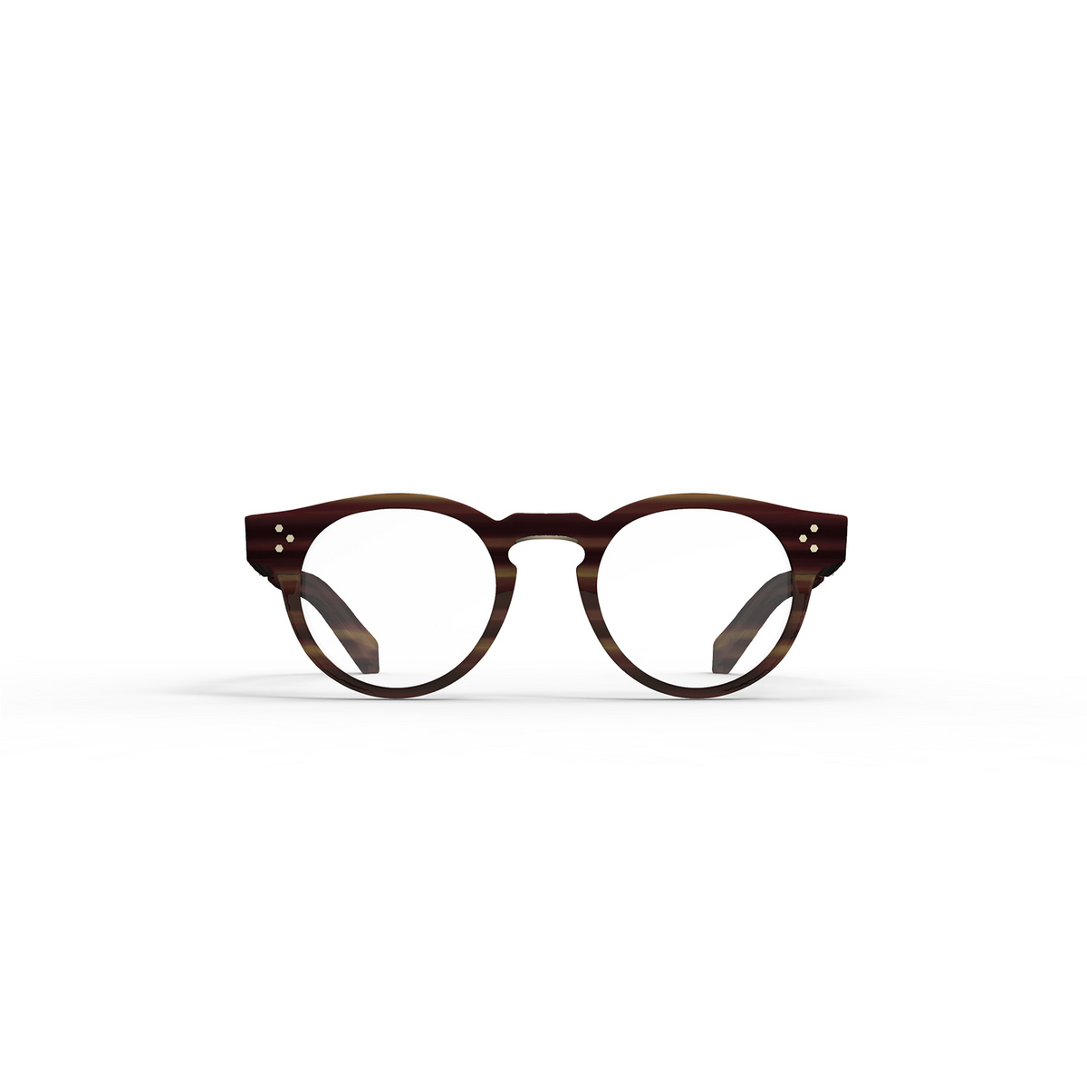 Mr. Leight® Round Eyeglasses: Kennedy C color Matte Driftwood-antique Gold Ii Mdrftwd-atgii - front view.