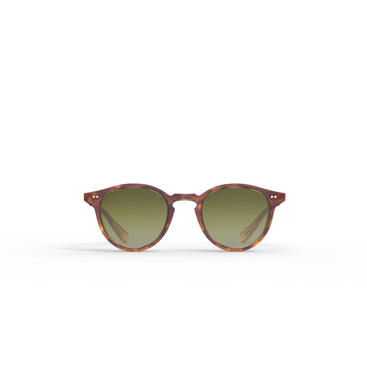 Mr. Leight® Round Sunglasses: Marmont Ii S color Cacao Tortoise-antique Gold/elm Cact-atg/elm - front view.