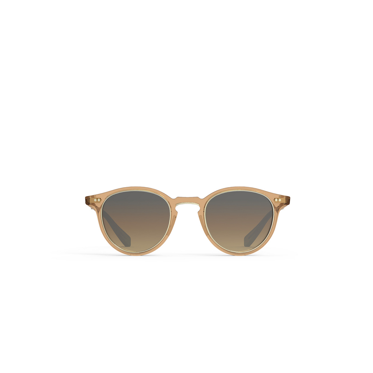 Mr. Leight® Round Sunglasses: Marmont Ii S color Topaz-12k White Gold/smokey TOP-12KG/SMKY - front view.