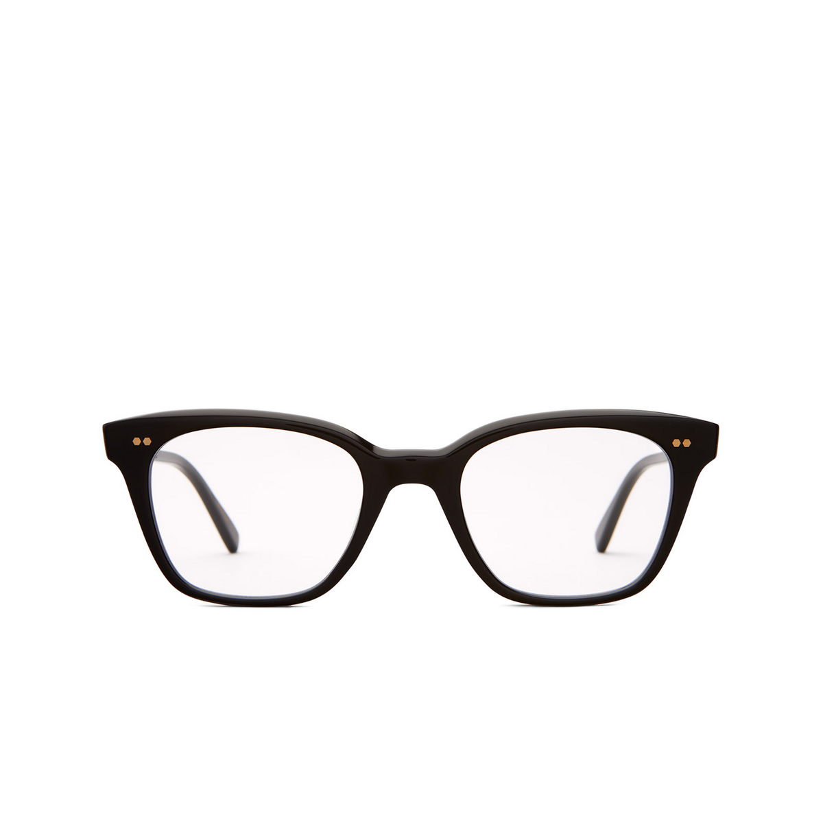 Mr. Leight MORGAN C Eyeglasses BK-12KG Black-12K White Gold - front view