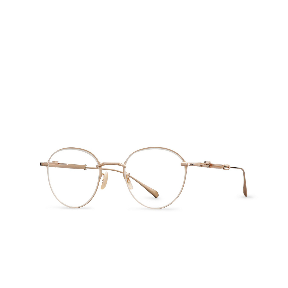 Mr. Leight MULHOLLAND CL Eyeglasses 12KWG-LOM 12K White Gold-Lomita - three-quarters view