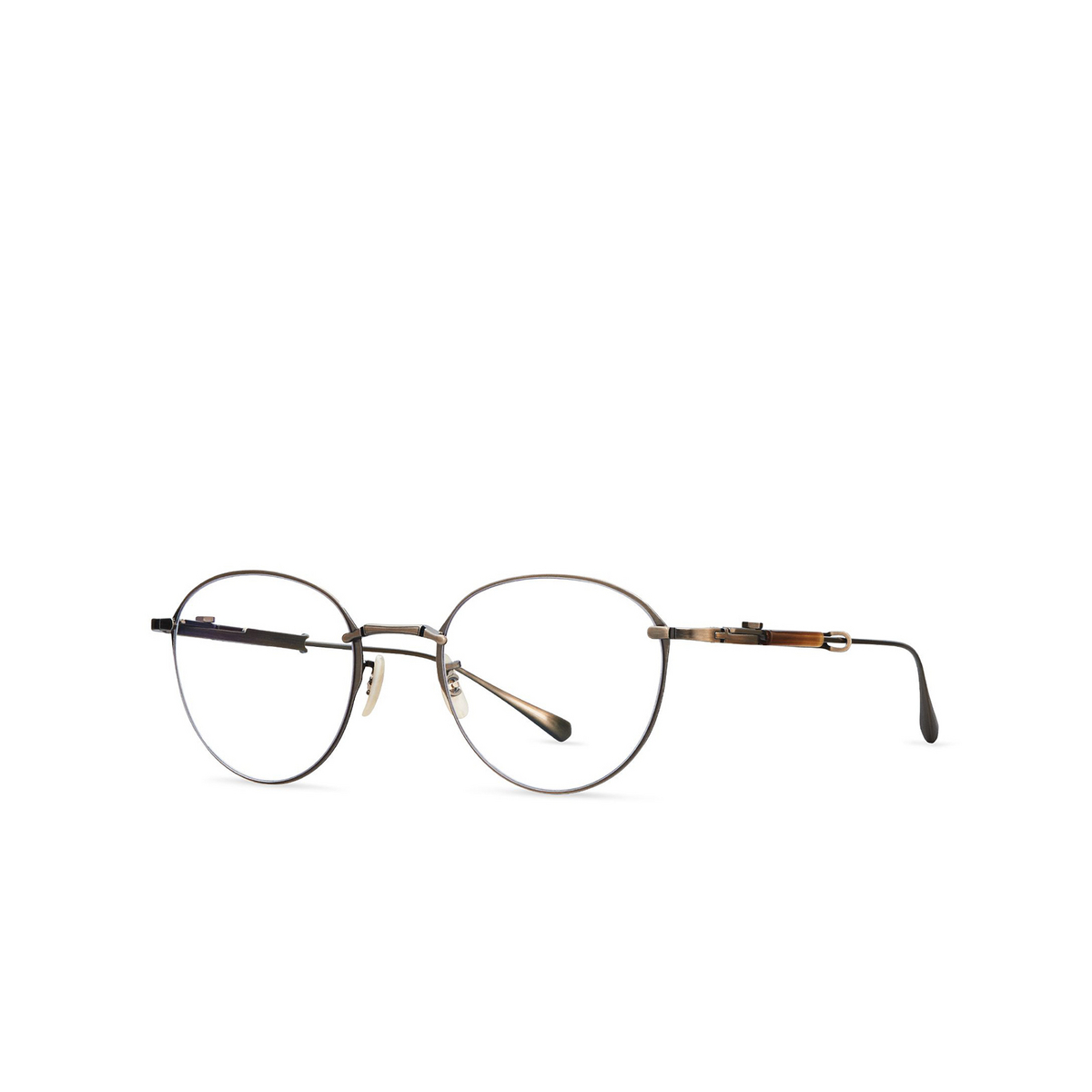 Mr. Leight MULHOLLAND CL Eyeglasses ATG-BW Antique Gold-Beachwood - three-quarters view