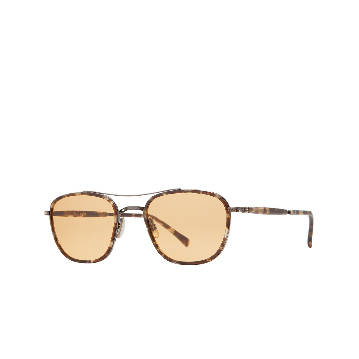 Mr. Leight PRICE S Sunglasses MLPT-ATG/PMP Rose Clay-12K White Gold - three-quarters view