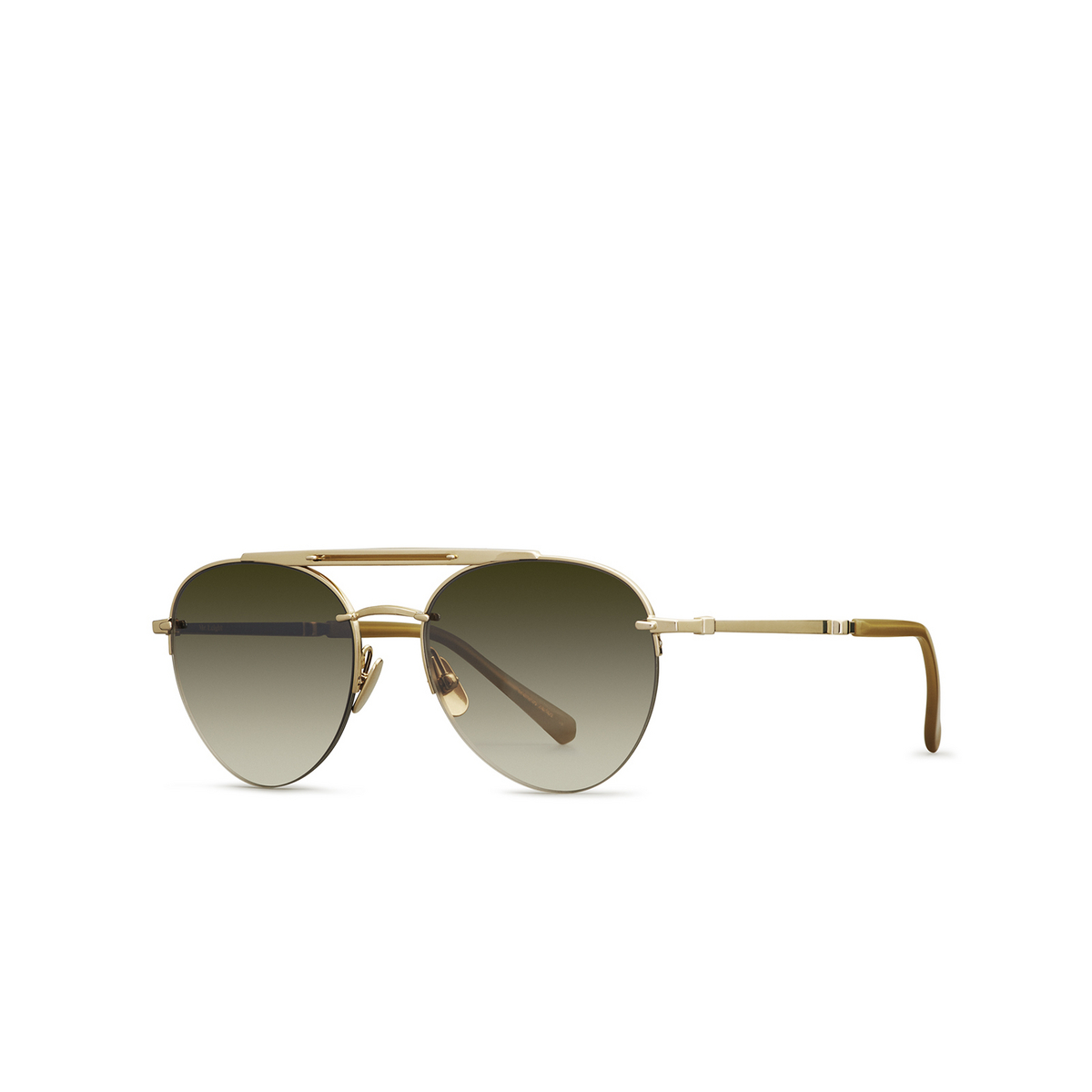 Mr. Leight RODEO SL Sunglasses 12KWG-CRSC/PLM 12K White Gold-Crescent - three-quarters view