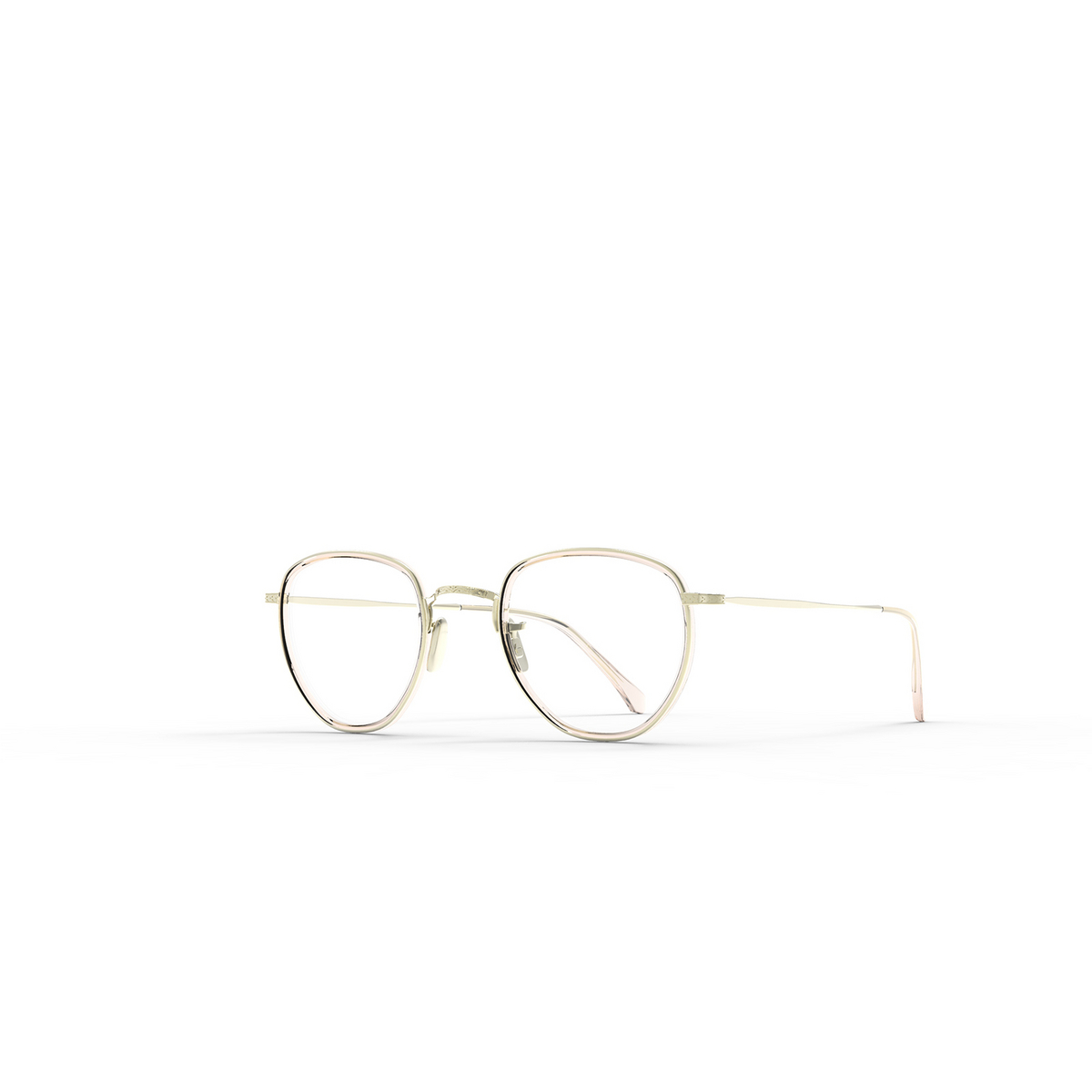 Mr. Leight ROKU C Eyeglasses LOM-12KG Lomita-12K White Gold - three-quarters view