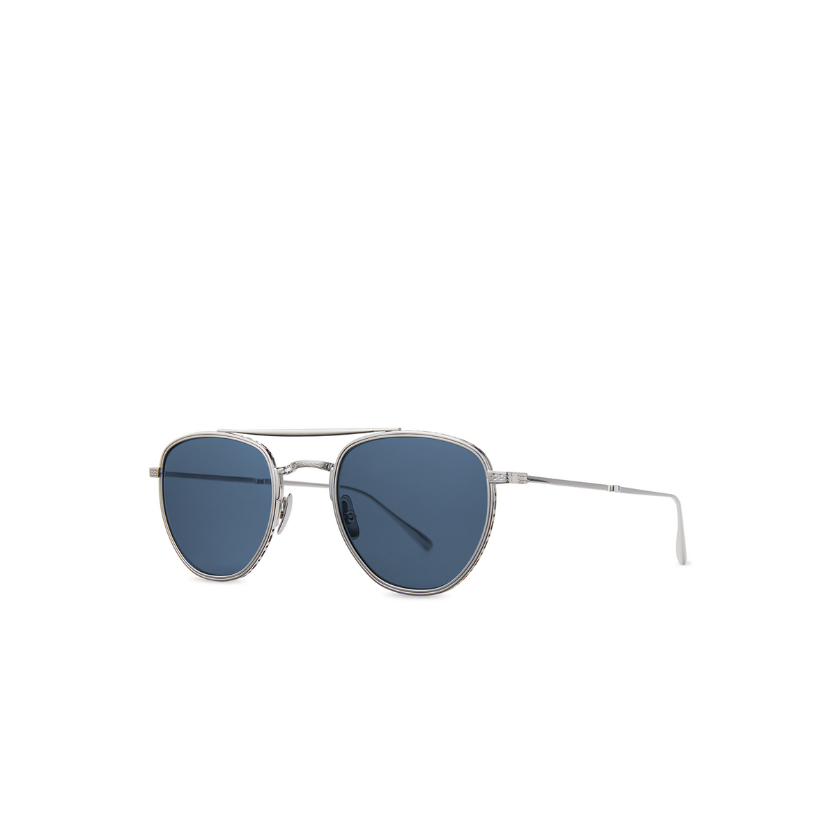 Mr. Leight® Aviator Sunglasses: Roku Ii S color Platinum/blue Plt/blu - three-quarters view.