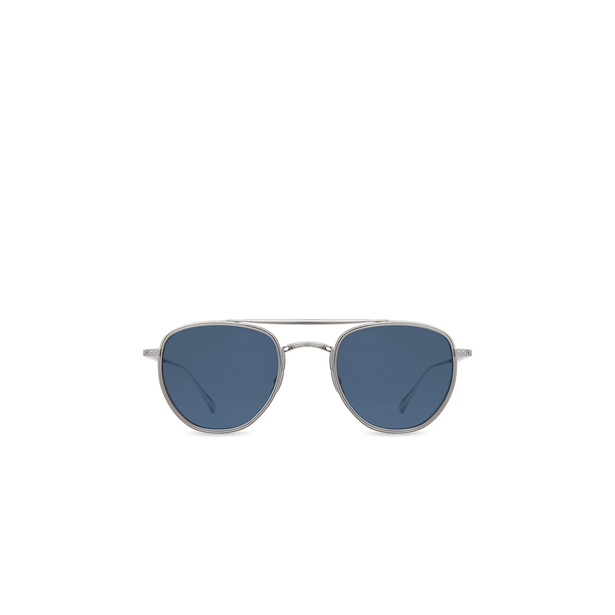 Mr. Leight® Aviator Sunglasses: Roku Ii S color Platinum/blue Plt/blu - front view.