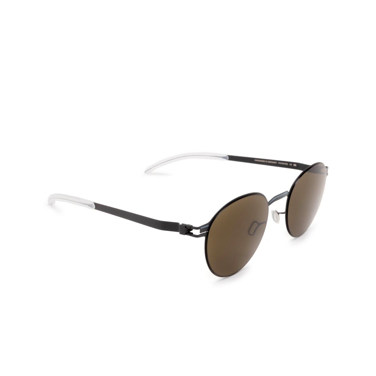 Mykita® Round Sunglasses: Carlo color 475 Storm Grey/blue Grey - three-quarters view
