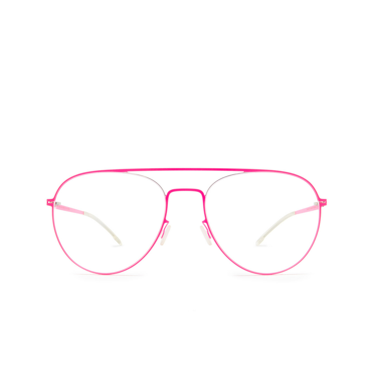 Mykita EERO Eyeglasses 151 Silver/Neon Pink - front view