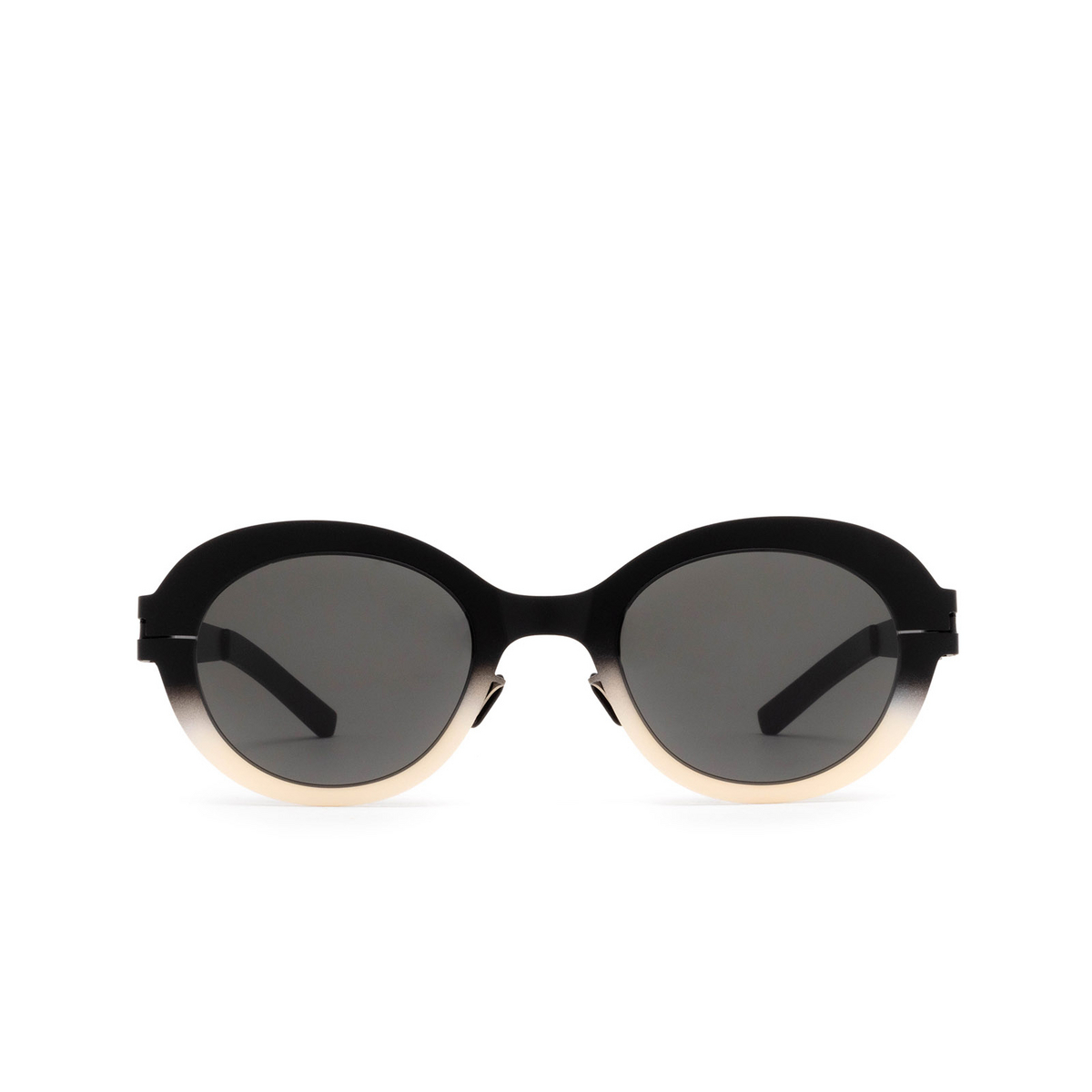 Mykita® Oval Sunglasses: Focus color 476 Black/chantilly White - front view