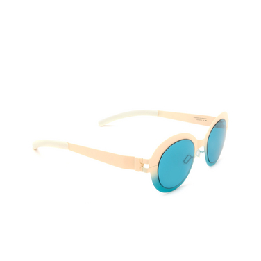 Gafas de sol Mykita FOCUS SUN 562 chantilly white/turquoise - Vista tres cuartos