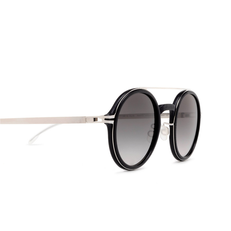 Mykita HEMLOCK Sunglasses 351 mh22-pitch black/shine silver - 3/4