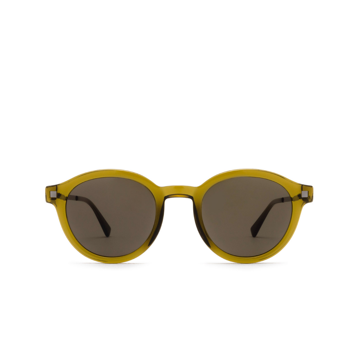 Mykita® Round Sunglasses: Ketill color 723 C114 Peridot/shiny Graphite - front view