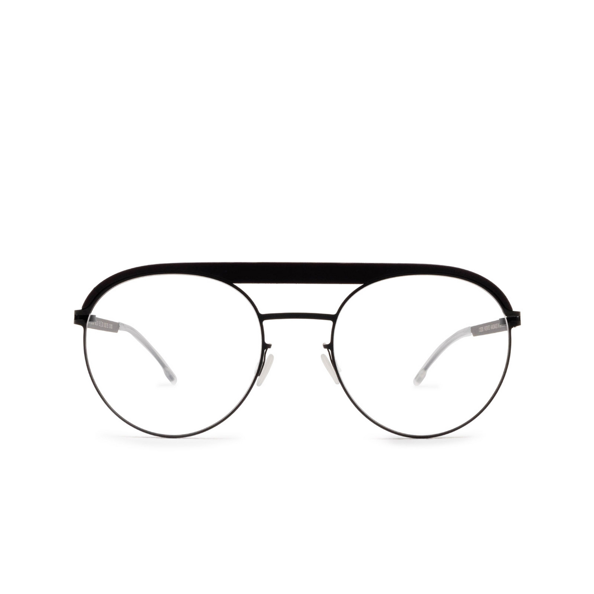 Mykita® Round Eyeglasses: ML01 color 305 Mh6 Pitch Black/black - front view