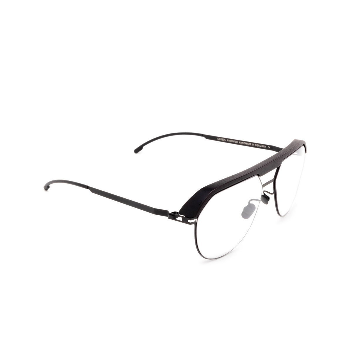 Mykita ML02 Eyeglasses 305 MH6 Pitch Black/Black - three-quarters view