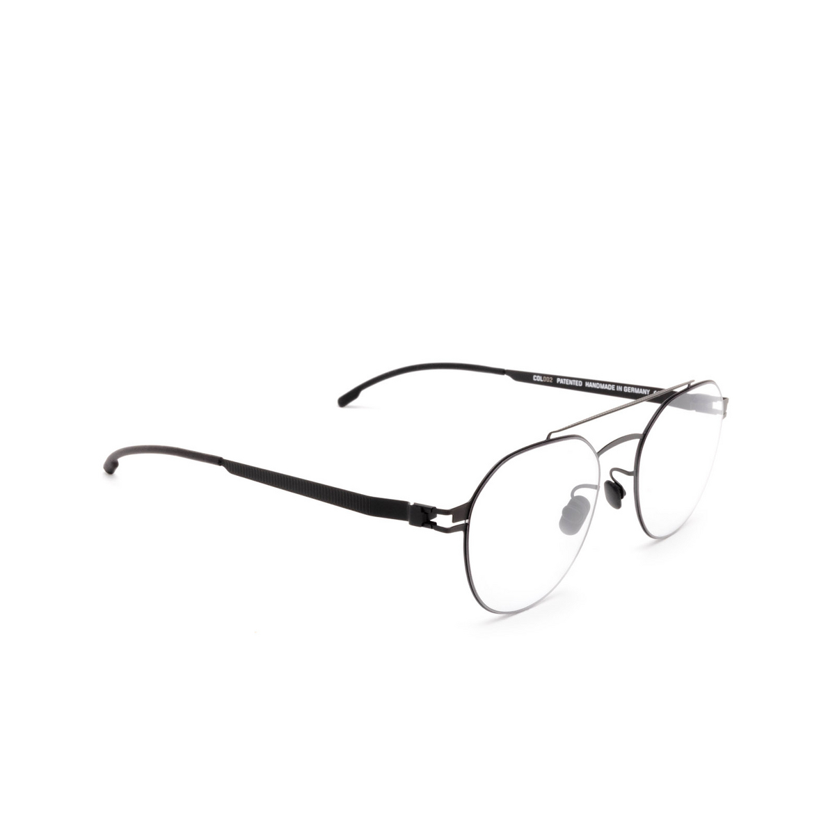 Mykita® Square Eyeglasses: ML04 color 002 Black - three-quarters view