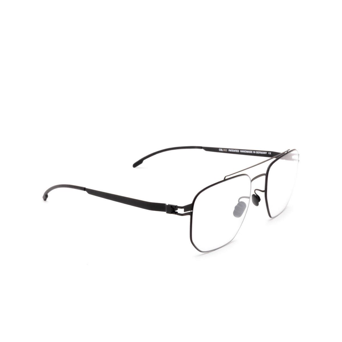Mykita® Square Eyeglasses: ML05 color 002 Black - three-quarters view