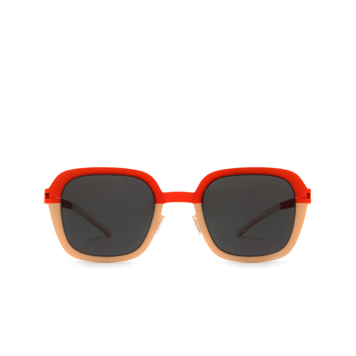 Mykita® Square Sunglasses: Paloma color 604 Poppy Red/safrane - front view