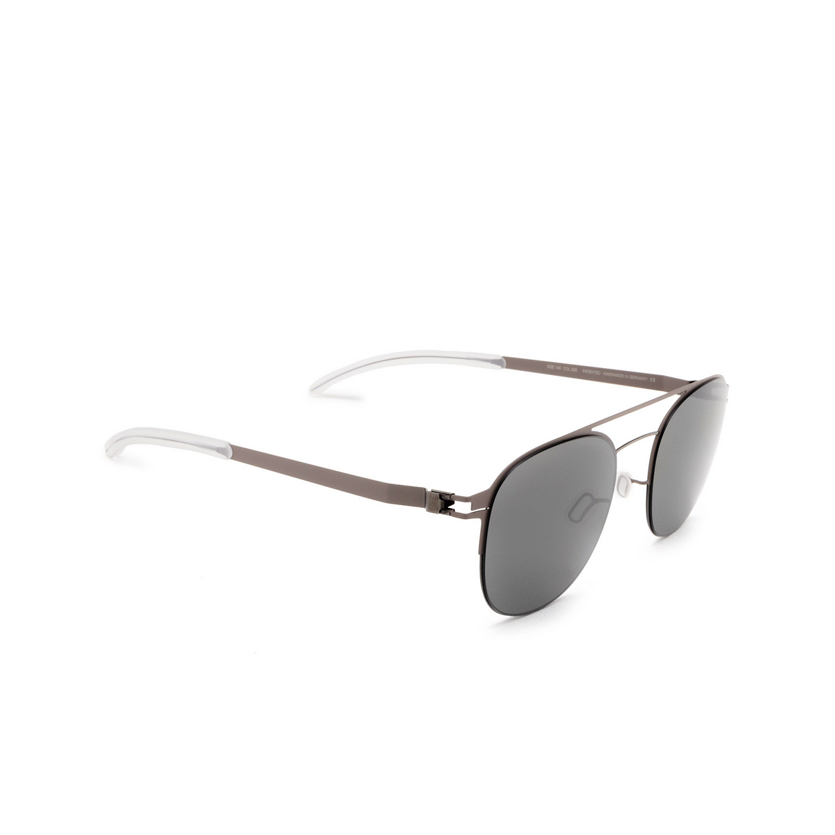 Mykita PARK Sunglasses 235 Shiny Graphite/Mole Grey - three-quarters view