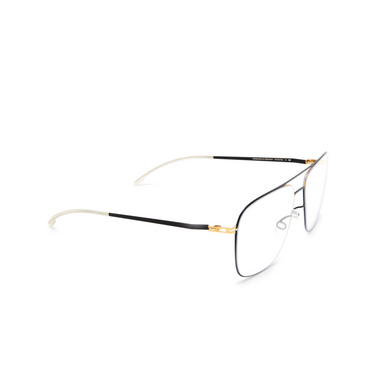 Mykita STEEN Eyeglasses 167 gold/jet black - three-quarters view