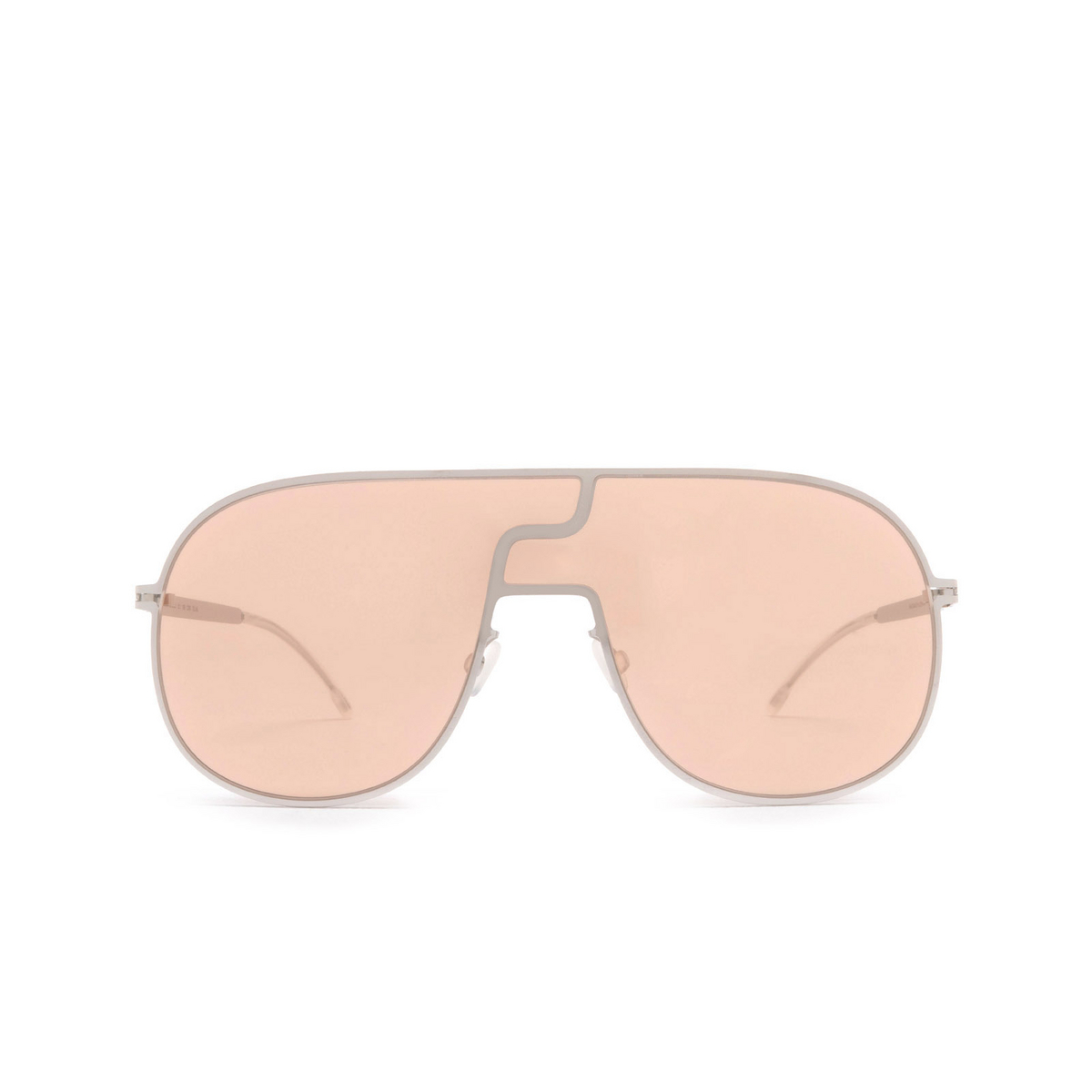 Mykita® Aviator Sunglasses: STUDIO12.1 color 051 Shiny Silver - front view