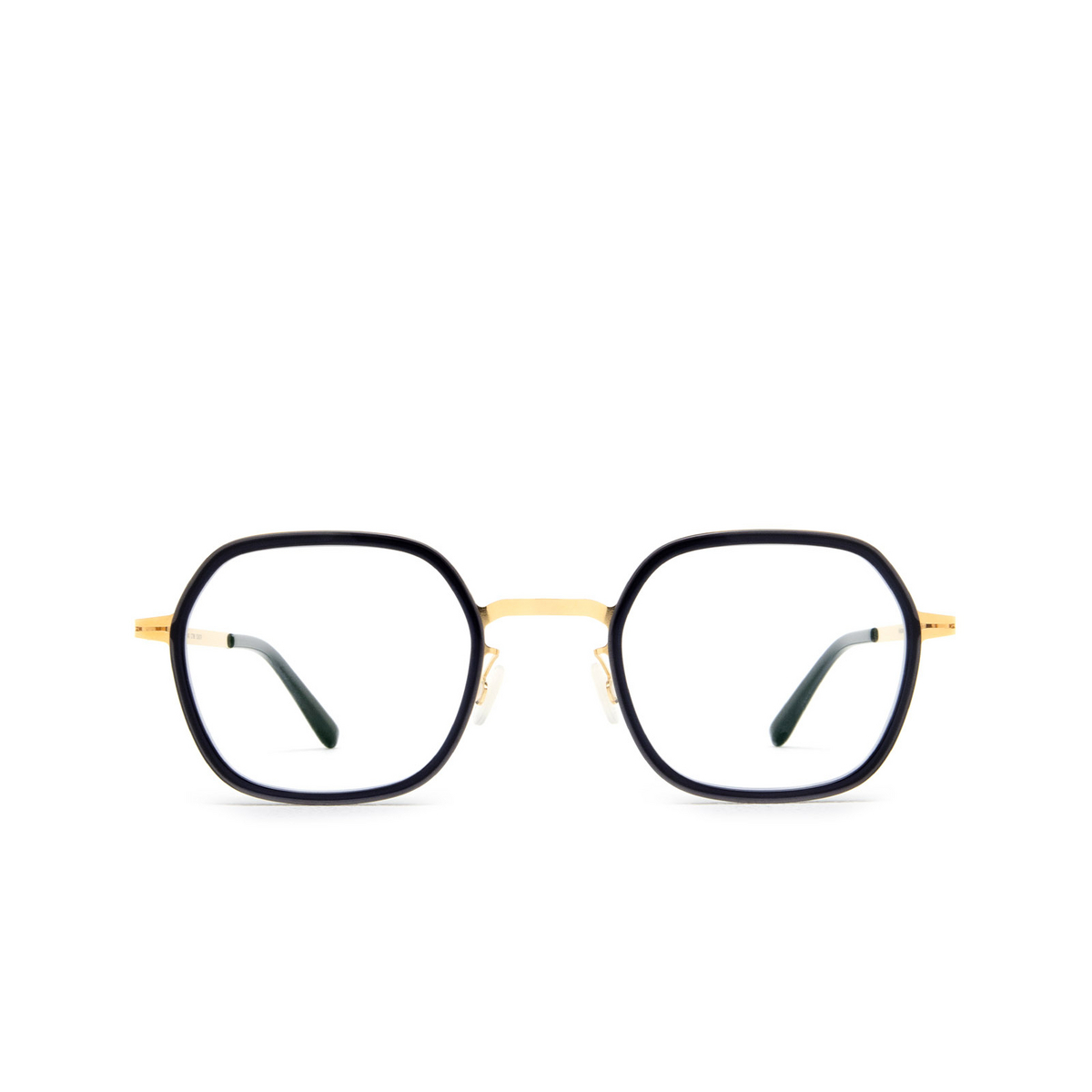 Mykita VEN Eyeglasses 768 A76-Glossy Gold/Milky Indigo - front view