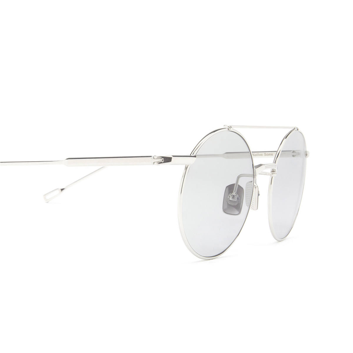 Native Sons® Round Sunglasses: Aston Exp color Silver - three-quarters view.