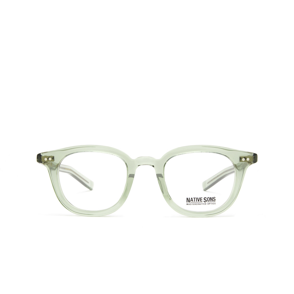 Native Sons® Square Eyeglasses: Guerrero color Bottle Green - front view.