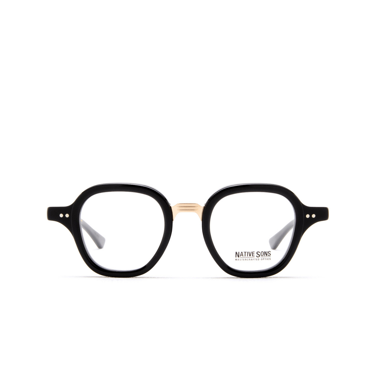 Native Sons® Square Eyeglasses: Judson color Black - front view
