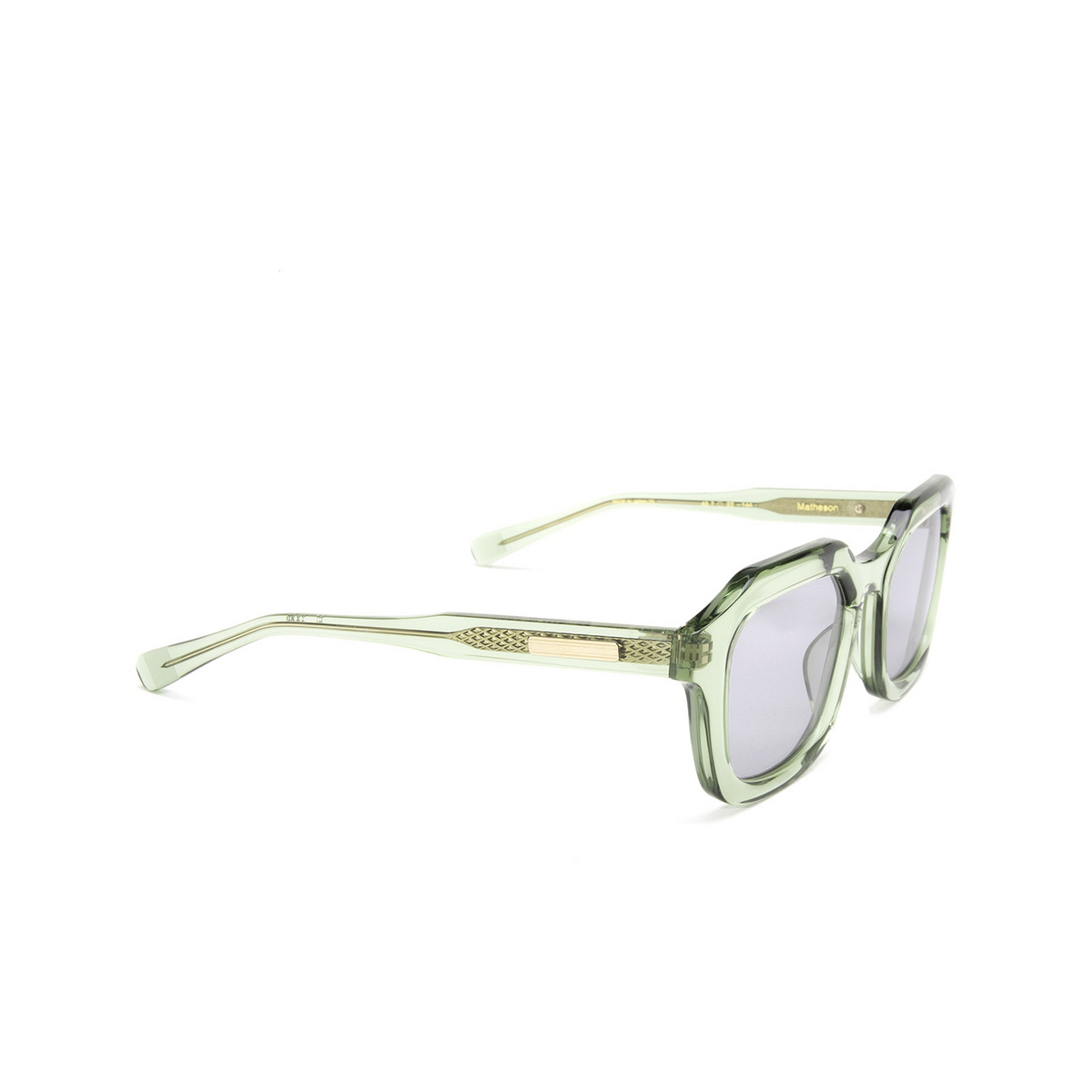 Native Sons® Square Sunglasses: Matheson Sun color Bottle Green - three-quarters view.