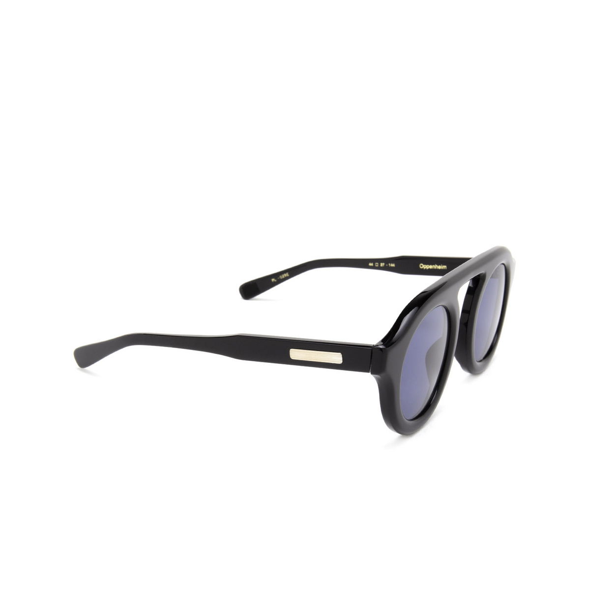 Native Sons® Round Sunglasses: Oppenheim color Black - three-quarters view.