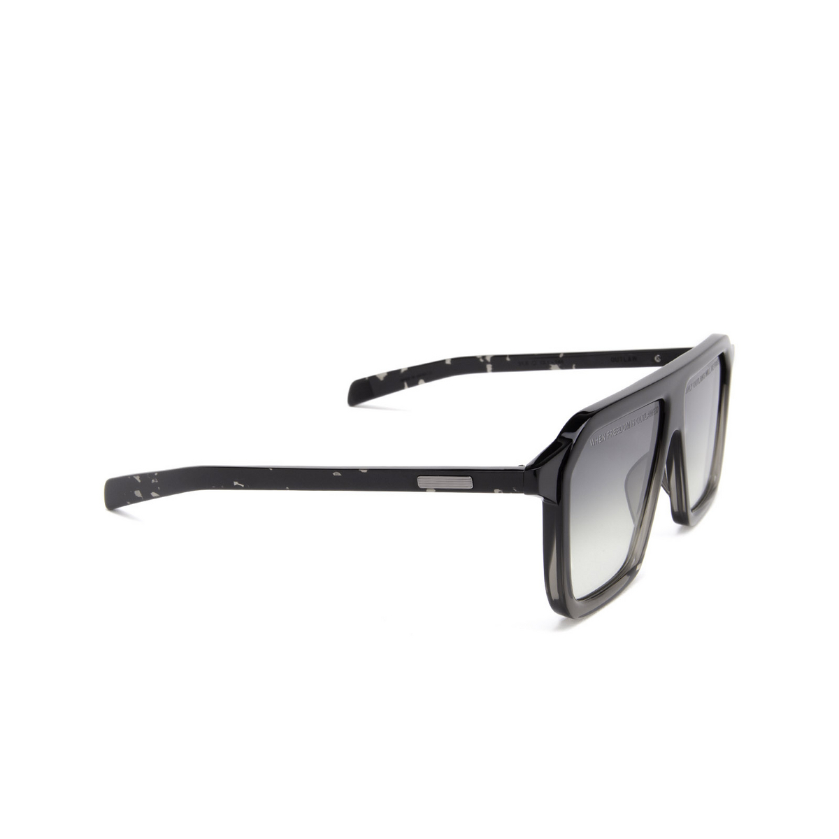 Native Sons® Square Sunglasses: Outlaw color Black - three-quarters view.