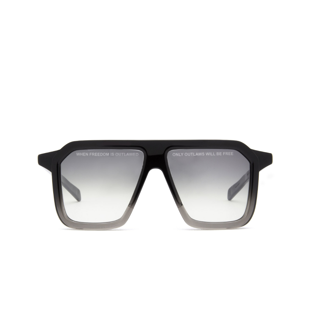 Native Sons® Square Sunglasses: Outlaw color Black - front view.
