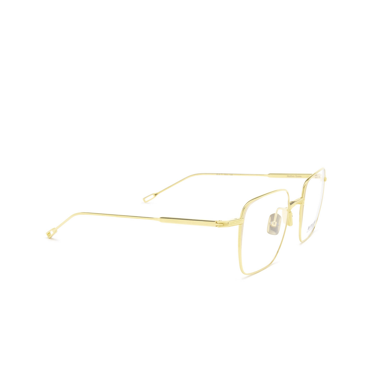 Native Sons® Square Eyeglasses: Raylan color 18K GOLD - three-quarters view.